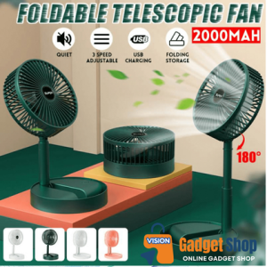 Rechargeable Fan Foldable Telescopic Fan Mini Table Fan Low Noise Portable Folding Telescopic Small Desktop Fan High Battery Life
